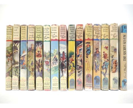 Enid Blyton, 'Secret Seven', complete set of the 15 adolescent detective series novels, all 1st editions, 1st impressions, al