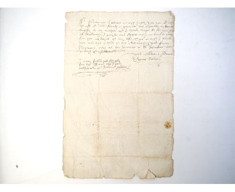 Papers from the archive of Nathaniel Bacon of Stiffkey, Norfolk, 1546-1622. Autograph letter signed by Agnis Robinson dated 9