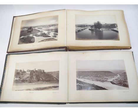Two late 19th/early 20th Century photograph albums containing 160 mainly large mounted topographical and architectural views 
