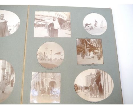 Three albums containing 300+ photographs circa 1900, from a Mediterranean voyage taken aboard SY Evona, by owner J. Menzies, 