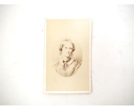 A Carte de Visite of Charlotte Bronte (1816-1855), circa 1860's, after the portrait by George Richmond, 1850, 10 X 6.3 cms, i