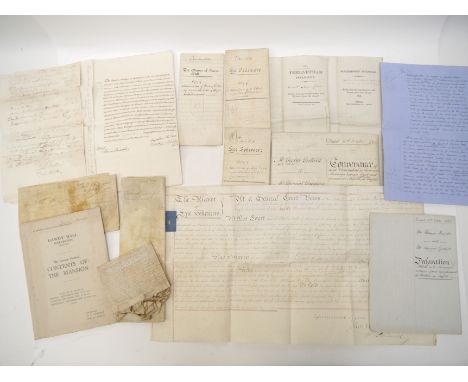 North Suffolk/South Norfolk interest, a collection of approx. 12 vellum and other documents circa 1615-1866, including vellum