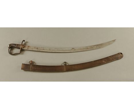 A 1796 pattern Light Cavalry sabre, with partial wire bound grip, blade length 81.5 cm, full length 93.5 cm, complete with sc