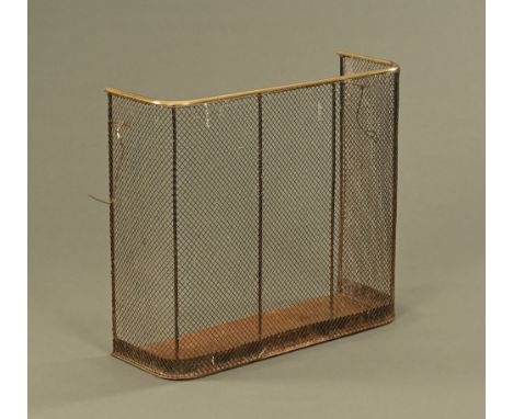 A Victorian brass mounted nursery fireguard.  Height 69 cm, width 77 cm, depth 29 cm. CONDITION REPORT: The guard is structur