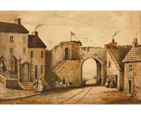Manner of Robert Carlyle or William Nutter, an early 19th century watercolour "Irish Gate Carlisle", circa 1810-20.  25 cm x 
