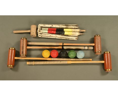 A vintage Jacques croquet set.