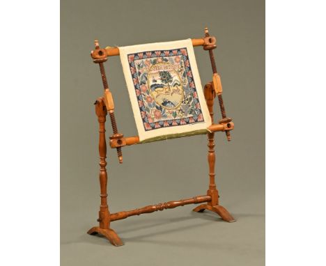 A Victorian turned wooden tapestry frame.
