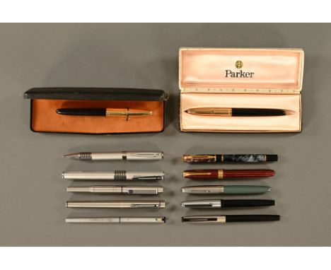 A quantity of vintage pens, including Parker, Schaeffer etc.