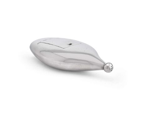  A MID-19TH CENTURY PAP FEEDER LATTEY BROS. CIRCA 1850 Of rounded boat form, to a ball terminal, the body set with centrally 