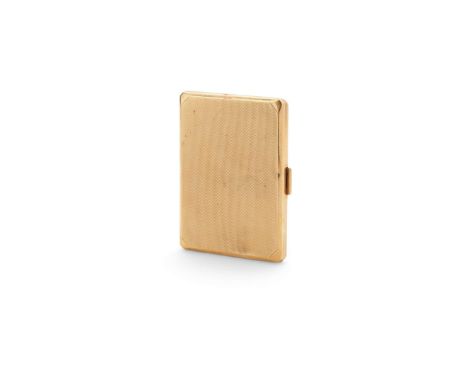  A 1930s 9CT GOLD CIGARETTE CASE ADIE BROS, BIRMINGHAM 1935 Of rectangular outline, engine turned decoration, the interior ca