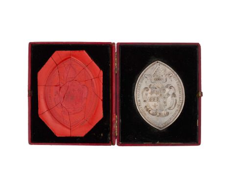  ARCHBISHOP OF CANTERBURY - A FINE MID EIGHTEEN CENTURY SILVER SEAL ENGLISH, CIRCA 1757, UNMARKED The navette shaped matrix w