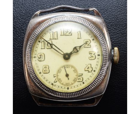 Tavannes Watch Co., a silver manual wind gentleman's wristwatch, Glasgow import 1931, Arabic numerals, the cal. 010, 15 jewel