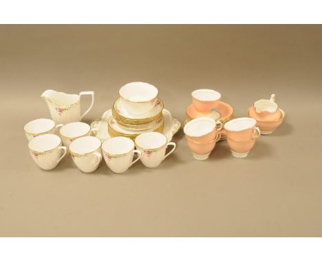 A modern Spode porcelain Rosetti pattern tea set, together with a part Colelough porcelain tea set 