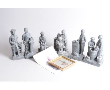 A set of six modern slate style figures, tallest 26cm, with leaflet titled "Proud Moments - a limited edition of hand crafted