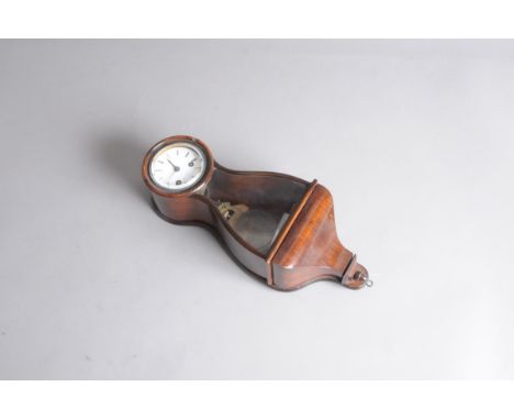 An early 20th century French small wall timepiece from Henry Mare of Paris, with enamel dial and eight day movement in wooden