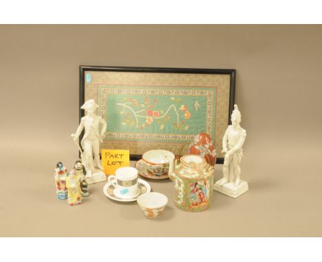 A collection of Chinese and European ceramics and collectables, including a Canton porcelain teapot, six Chinese porcelain fi