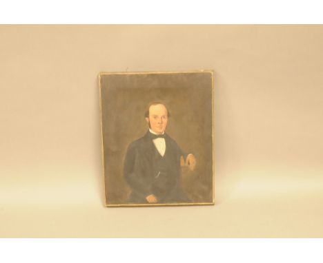 British School (19th century), 30cm by 25cm, oil on canvas, Portrait of Victorian Gentleman, unframed 