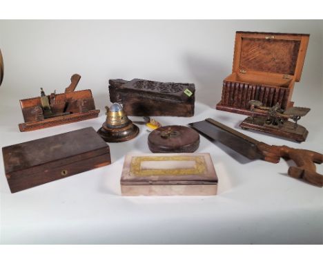 Collectables, including; postage scales, medical saws, drawing instruments and sundry, (qty). 