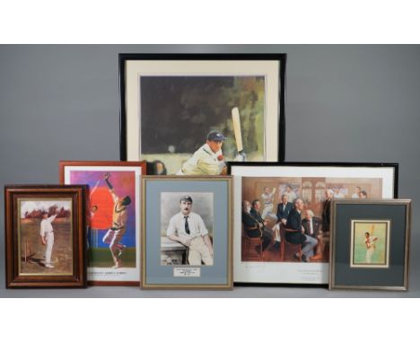CRICKET:  a group of six reproduction prints, includes 'Conversation Piece', after Andrew Festing, limited edition, titled, n