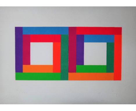 Max Bill (1908-1994),&nbsp;Colour squares, colour lithograph, indistinctly signed and dated 1971, numbered III/XXV, unframed,