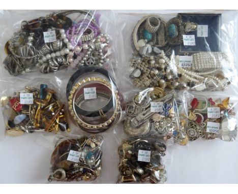 A large collection of mostly costume jewellery, including; three freshwater cultured pearl necklaces, further necklaces, imit