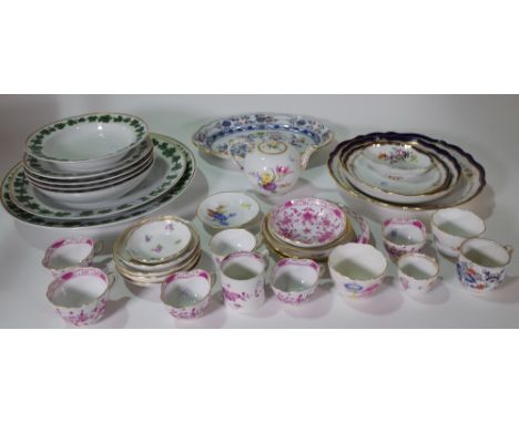 A group of Meissen porcelain, mostly 20th century, including; an `Onion' pattern oval dish; a group of `Green Vine' pattern p