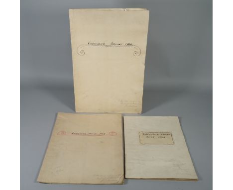 EXCHEQUER ACCOUNTS /  COLLECTOR OF EXCISE:  a group of three folio., manuscript accounts ledgers, includes Exchequer Accounts
