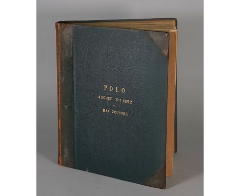 ALBUM - POLO:  The Stansted Polo Club, Bishops Stortford, Hertfordhsire;  a leather and calf bound album, gilt title to front