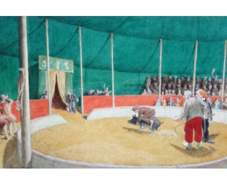 Sydney Curnow Vosper (1866-1942), Pig riding in a circus ring, watercolour, signed and dated 1931, 23cm x 34.5cm.; together w