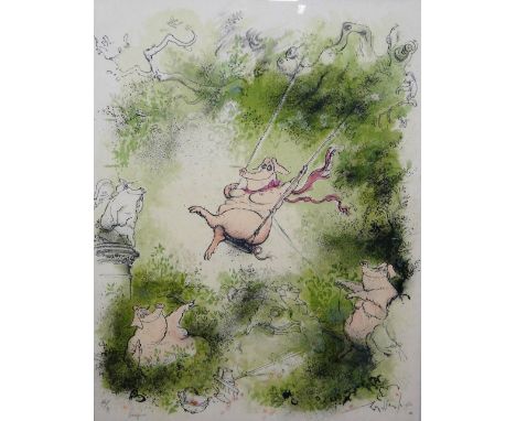 Ronald Searle (1920-2011), Swinger, colour lithograph, signed, inscribed and numbered 76/99, 64cm x 50cm. ARR