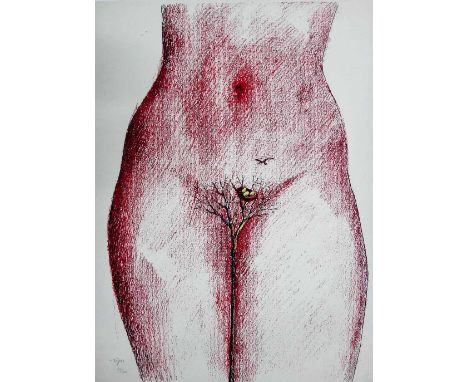 ** Topor (20th century), Tree of life, colour lithograph, signed and numbered 63/300, 65.5cm x 50cm. 