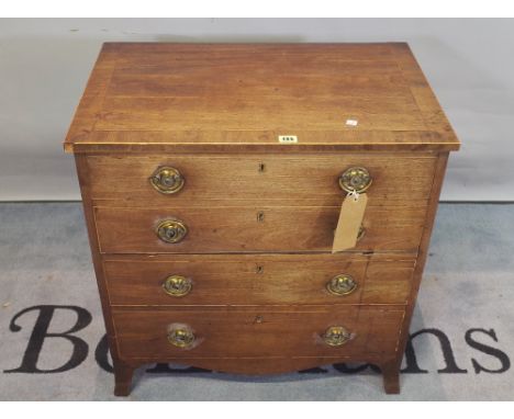 A Regency mahogany commode chest with four dummy  drawers, on splayed bracket feet, 69cm wide x 68cm high. 