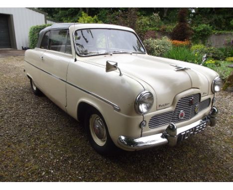 A 1954 Ford Zephyr Six Mk I convertible, registration number TDH 559, chassis number 98804, engine number 98804, ivory. The Z