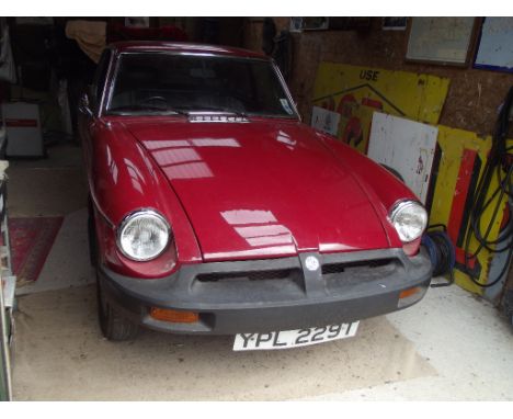 A 1978 MG B GT, registration number YPL 229T, chassis number GHD5 468623G, maroon. This well maintained MG B was first regist