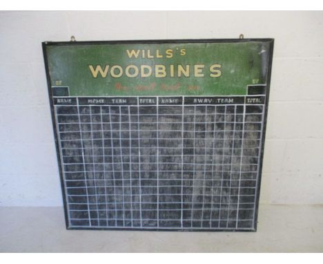 A vintage skittles scoreboard with Wills's Woodbines advertising - from a pub in Chard (local interest) 