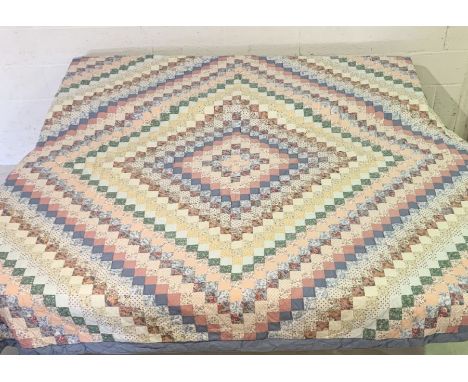 A large vintage patchwork bed spread dimensions 252cm x 236cm 