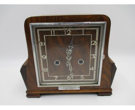 A Fowler &amp; Oldfield (Bradford) Art Deco mantle clock - presented to J.I.Smith on his retirement 1891-1936.