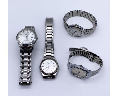 Four vintage gentleman's wristwatches including Accurist, a Rone Sportmans, Timex and Pulsar