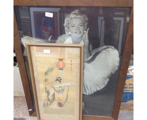 MARILYN MUNROE PRINT AND A JAPANESE PRINT    T