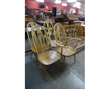 A set of four Ercol blonde chairs, model 876 
