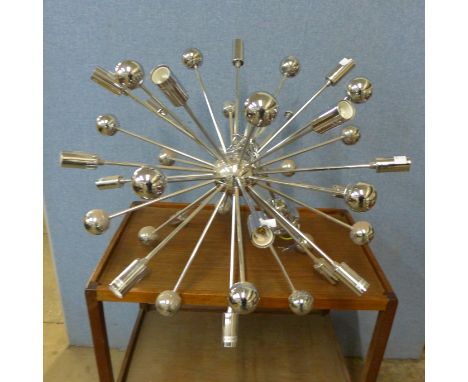 A chrome Sputnik chandelier 