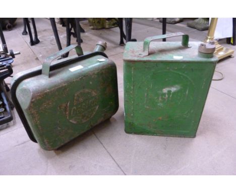 Two vintage Castrol fuel cans 