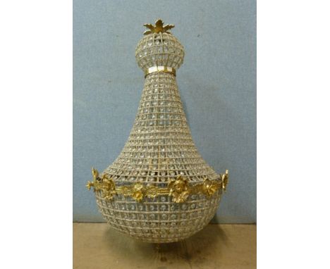A large French style bag shaped chandelier 