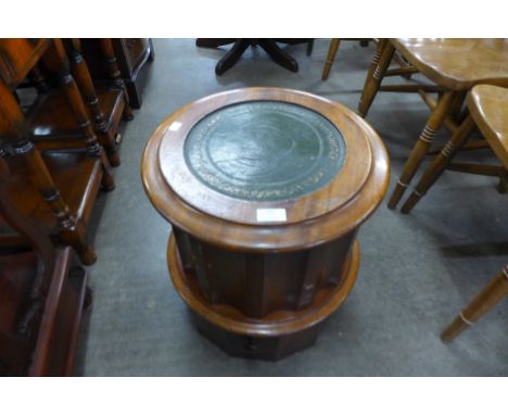 A Victorian mahogany and green leather topped commode 