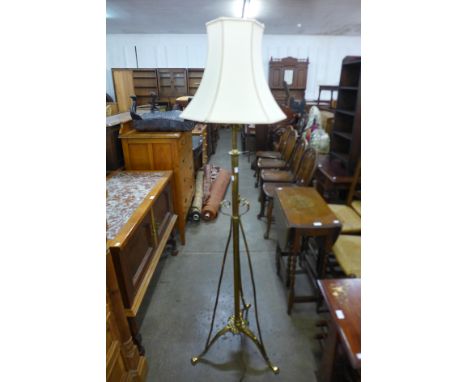 A Victorian brass standard lamp 