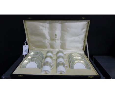 A Royal Doulton English Renaissance cabaret set comprising six coffee cans and six saucers complete with its fitted case