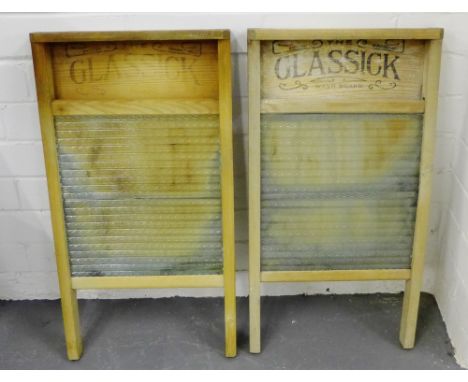 A pair of vintage Glassick wash boards, (2) 