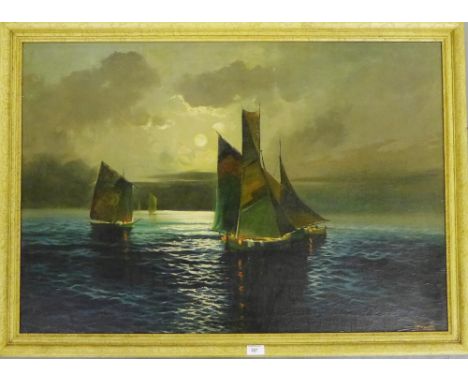 Mancinelli  Seascape  Oil-on-Canvas  Signed to bottom right in a giltwood frame  106cm x 77cm overall 