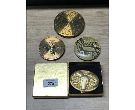 ESTEE LAUDER 'GOLDEN ARIES' COMPACT & 3 OTHERS