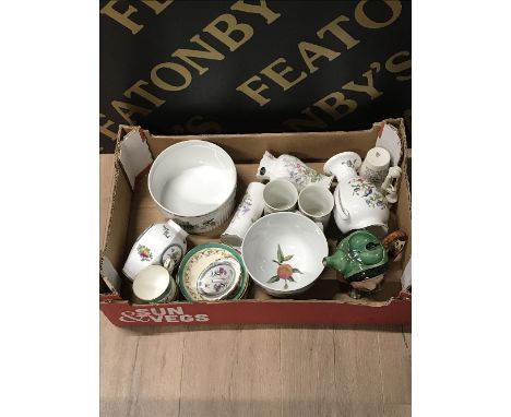 BOX OF ASSORTED CHINA (ROYAL WORCESTER & OTHERS)